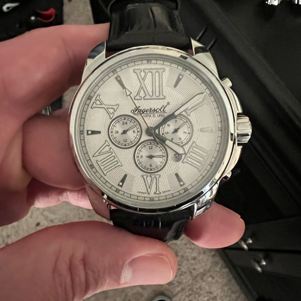 Ingersoll Watch with Black Leather Band